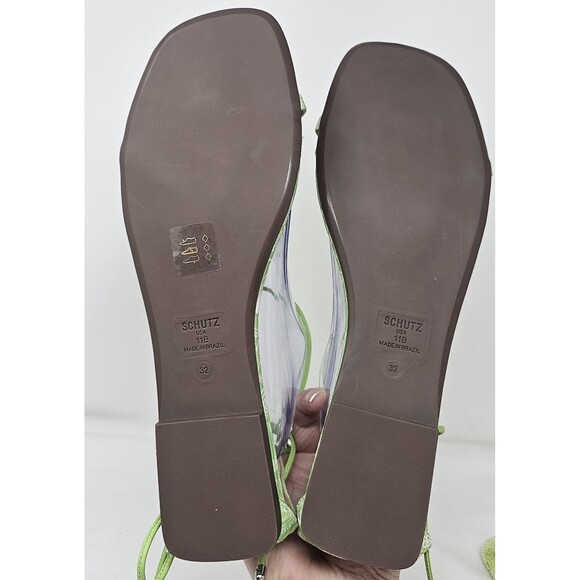 Schutz Sasha Beaded Boho Ankle Wrap Sandal Green Paisley Size 11B NEW - Picture 5 of 9